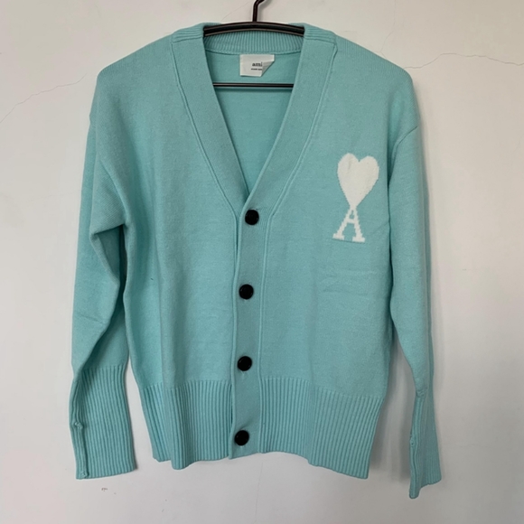 AMI light green cardigan sweater - Picture 1 of 6